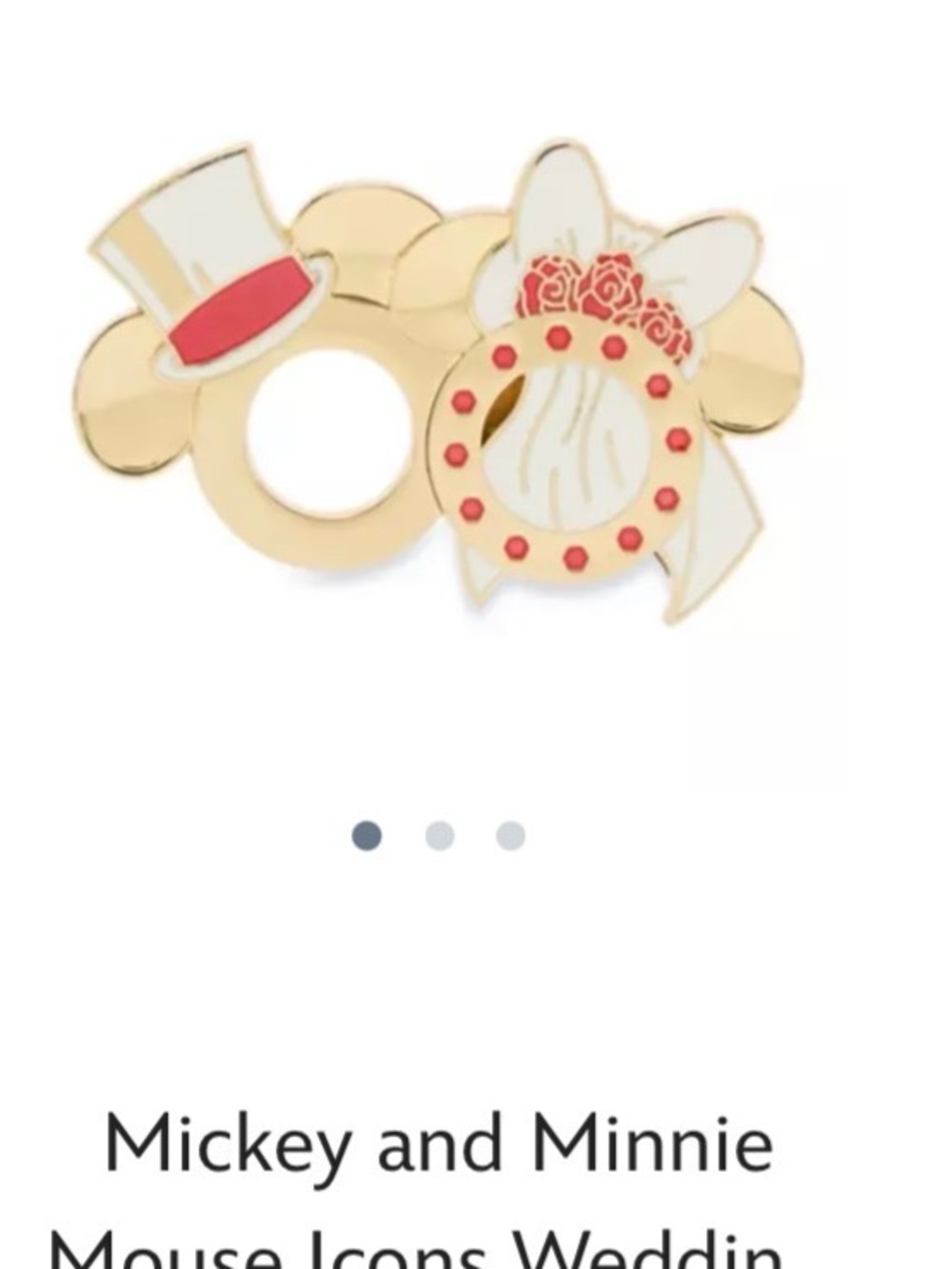 Disney Mickey and Minnie Mouse Icons Wedding Rings Pin